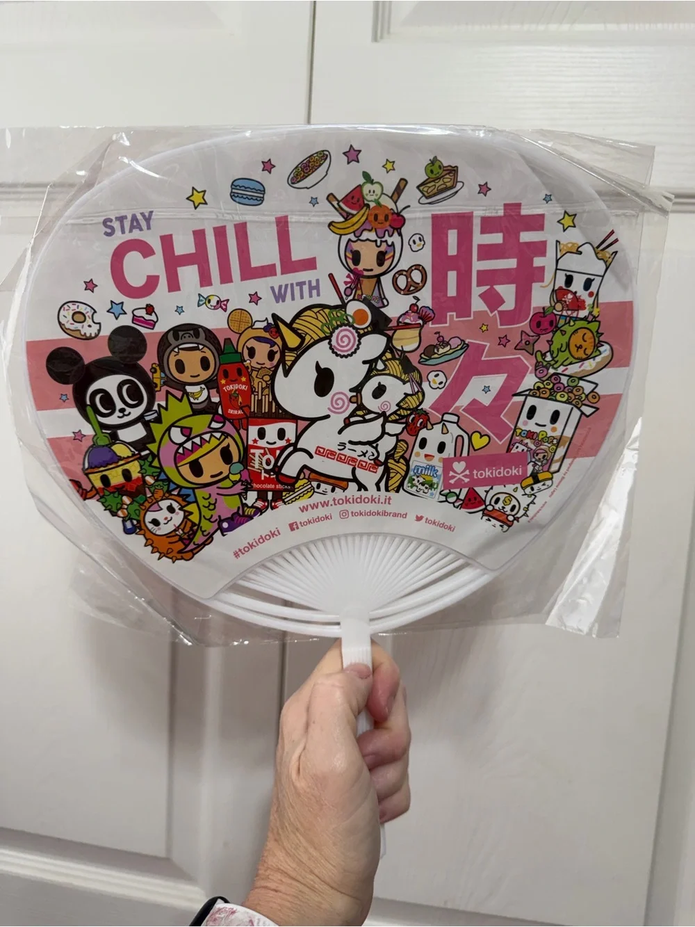 tokidoki Pink Orange Decorative Hand Fan